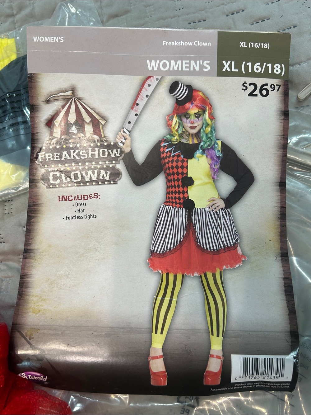 Freakshow Clown adult XL 16/18 Costume -